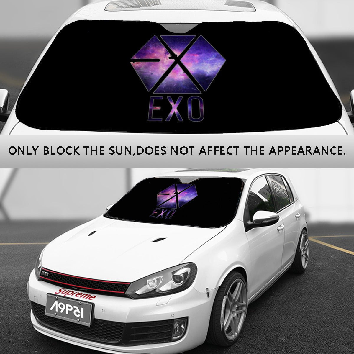 EXO Logo Sun Shade - Windshield Cover - KPop Themed - Great gift! Car Window Shield - Windshield Protector - Beyond The Shoppe