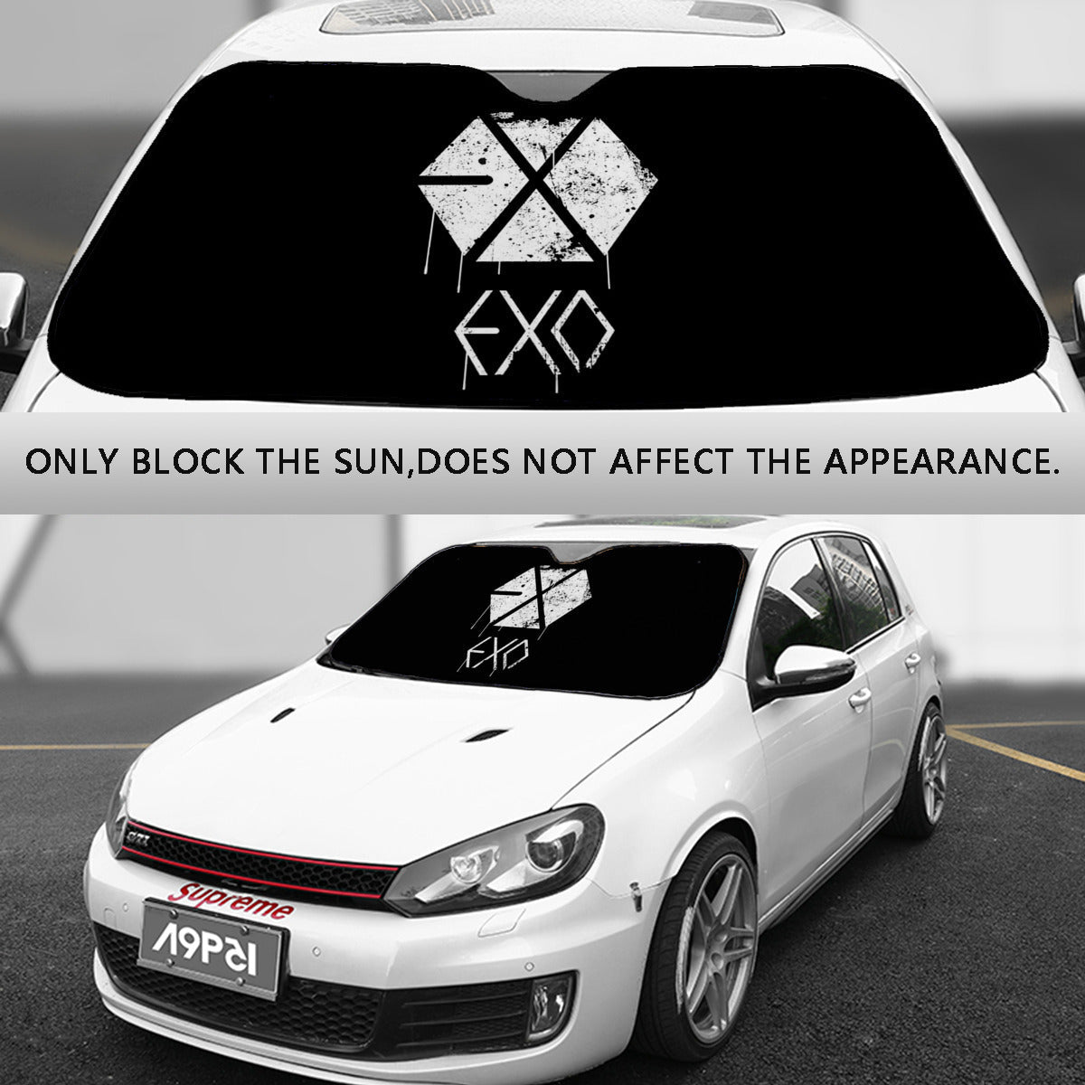 EXO Logo Sun Shade - Windshield Cover - KPop Themed - Great gift! Car Window Shield - Windshield Protector - Beyond The Shoppe