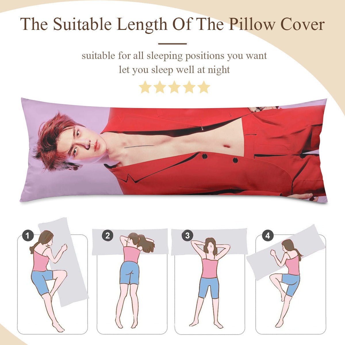 EXO Sehun Full Body Pillow Case - Double Sided Full Body Pillowcases - 3 sizes! - Beyond The Shoppe