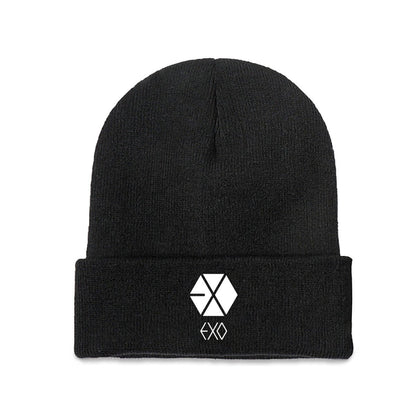 Exo White Logo Beanie for Adults – Cozy Polyester Knit Hat - Stylish, Comfortable & Trendy Hat - Beyond The Shoppe