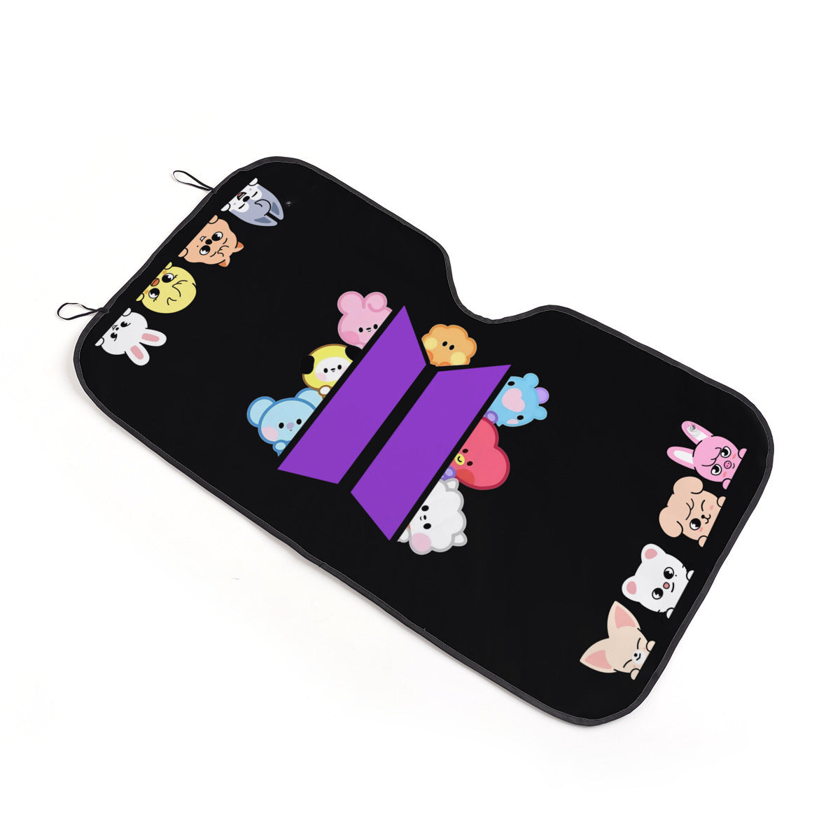 BTS BT21 & Stray Kids Duo Combo Custom Car Sun Shade -  Windshield Cover - Sun Cover -  Gift for kpop Fan