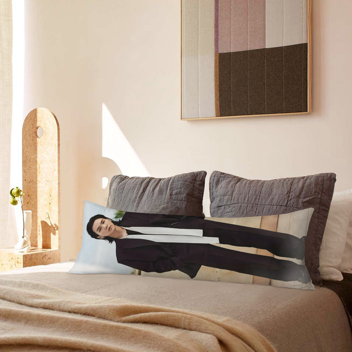 BTS Suga Body Pillow Case - 3 Sizes - BTS Yoongi full size pillow case - BTS Agust D double sided pillowcase