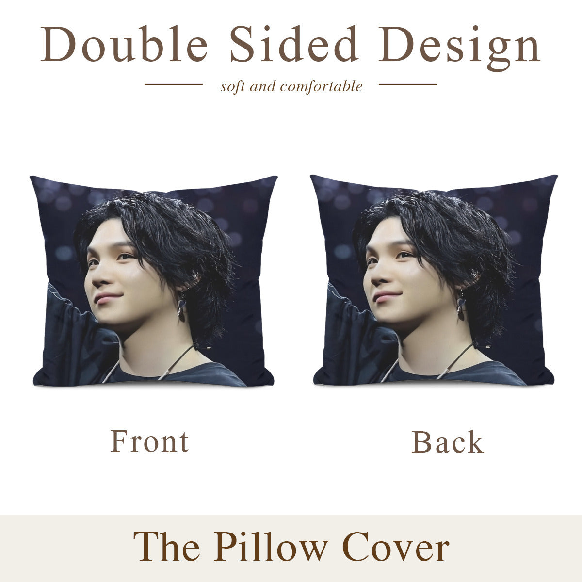 BTS Suga Agust D concert themed pillow cushion cover- double sided pillow case -  Pillowcase! Great KPOP Gift!
