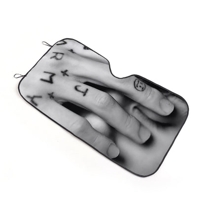 BTS JK Tattood hand / face Car shade - 2 options! Jungkook Windshield cover 3 sizes! BT21 Car Sun Shade  - Gift Bangtan Fan, Army, Sunshade