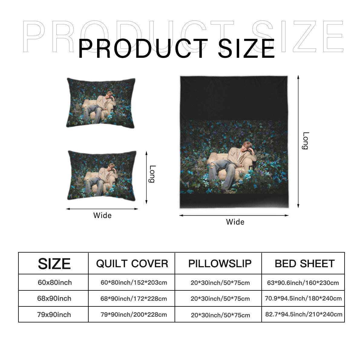 BTS Jimin Garden Photo Shoot Quilt Cover Four-Piece Set - Quilt cover, 2 Pillowcases and 1 Bed Sheet - ARMY bedroom decor! Blanket and sheet set