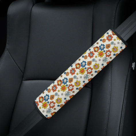 BTS  BT21 Flower Pattern  Car Seat Belt Cover -  Choose 1 pc or 2 pc/set - Car accessories and decorations