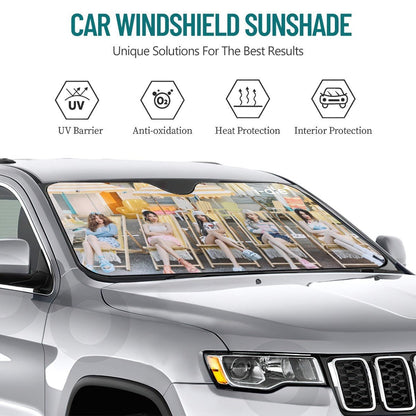 i-dle at the Beach Sun Shade - Windshield Cover -KPop Themed - Great gift! Car Window Shield - Windshield Protector - Beyond The Shoppe