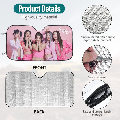 i-dle Sun Shade - Windshield Cover -KPop Themed - Great gift! Car Window Shield - Windshield Protector - Beyond The Shoppe
