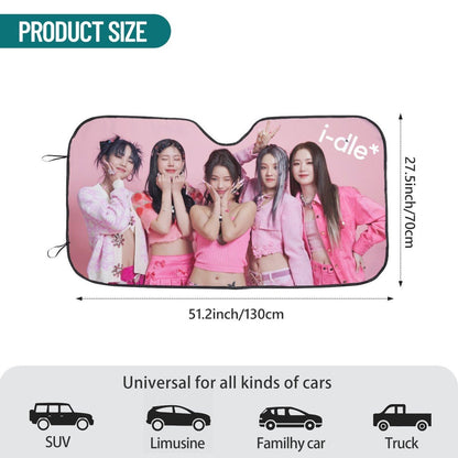 i-dle Sun Shade - Windshield Cover -KPop Themed - Great gift! Car Window Shield - Windshield Protector - Beyond The Shoppe