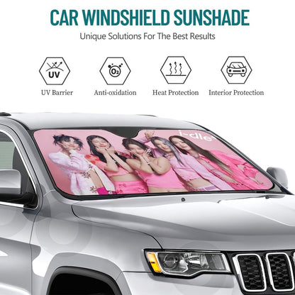 i-dle Sun Shade - Windshield Cover -KPop Themed - Great gift! Car Window Shield - Windshield Protector - Beyond The Shoppe