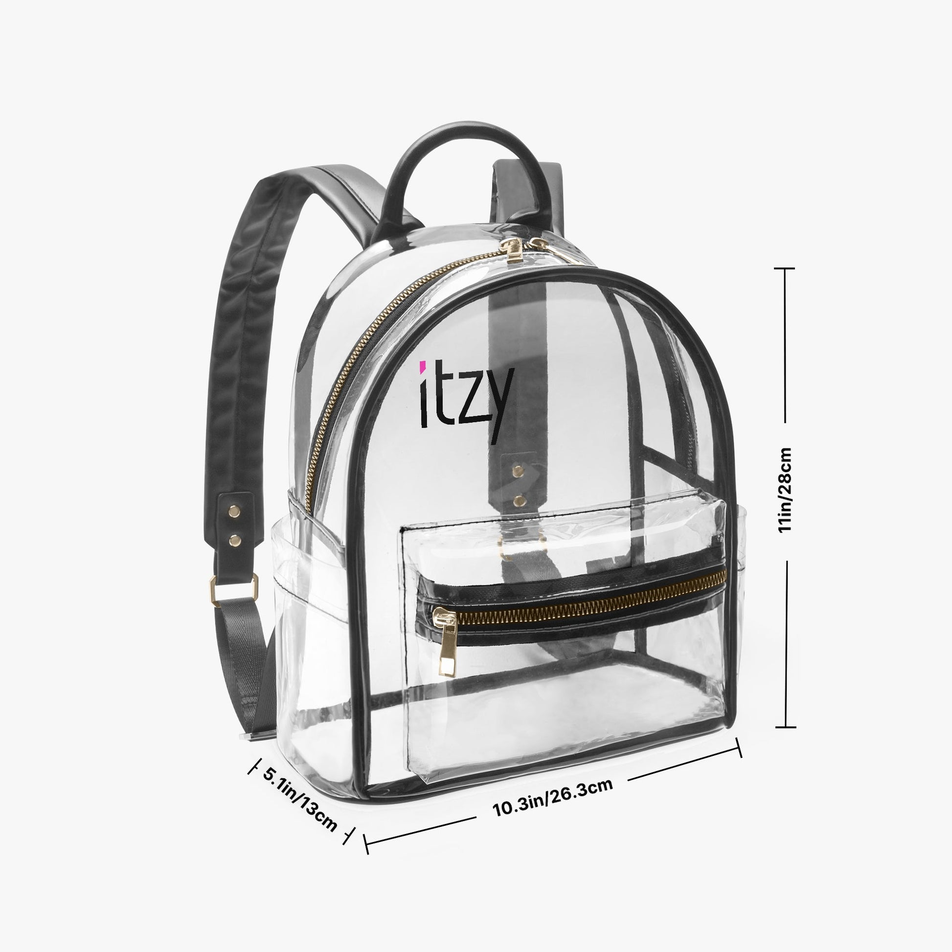 Itzy Logo Transparent Zipper Backpack - Concert Bag - Concert Backpack - Beyond The Shoppe