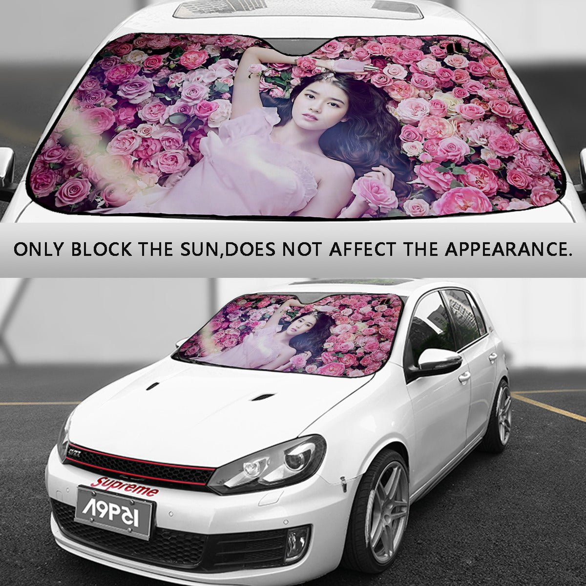 IU KPop Sun Shade - Windshield Cover - KPop Themed - Great gift! Lee Ji - eun Car Window Shield - Windshield Protector - Beyond The Shoppe