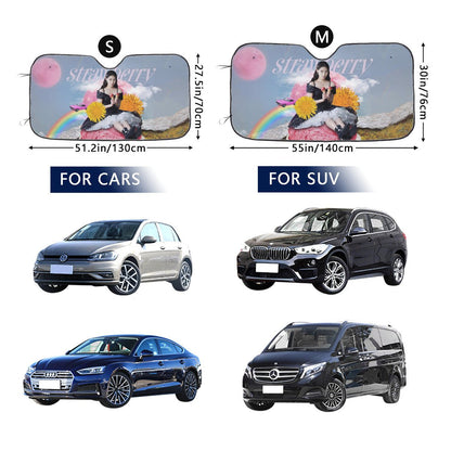 IU Strawberry Moon Sun Shade - Windshield Cover - KPop Themed - Great gift! Car Window Shield - Windshield Protector - Beyond The Shoppe