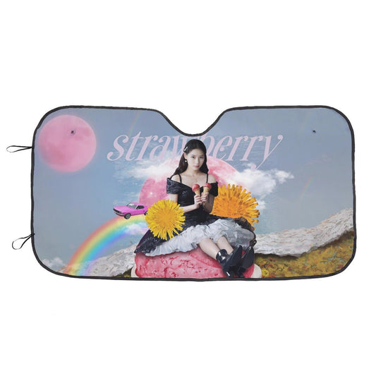 IU Strawberry Moon Sun Shade - Windshield Cover - KPop Themed - Great gift! Car Window Shield - Windshield Protector - Beyond The Shoppe