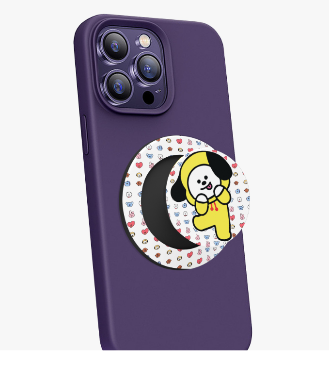 BTS BT21 Cell Phone Magnetic Collapsible Grip And Stand - Cell Phone Grips - Cell phone holder - popsocket grip - Phone Pop Grips