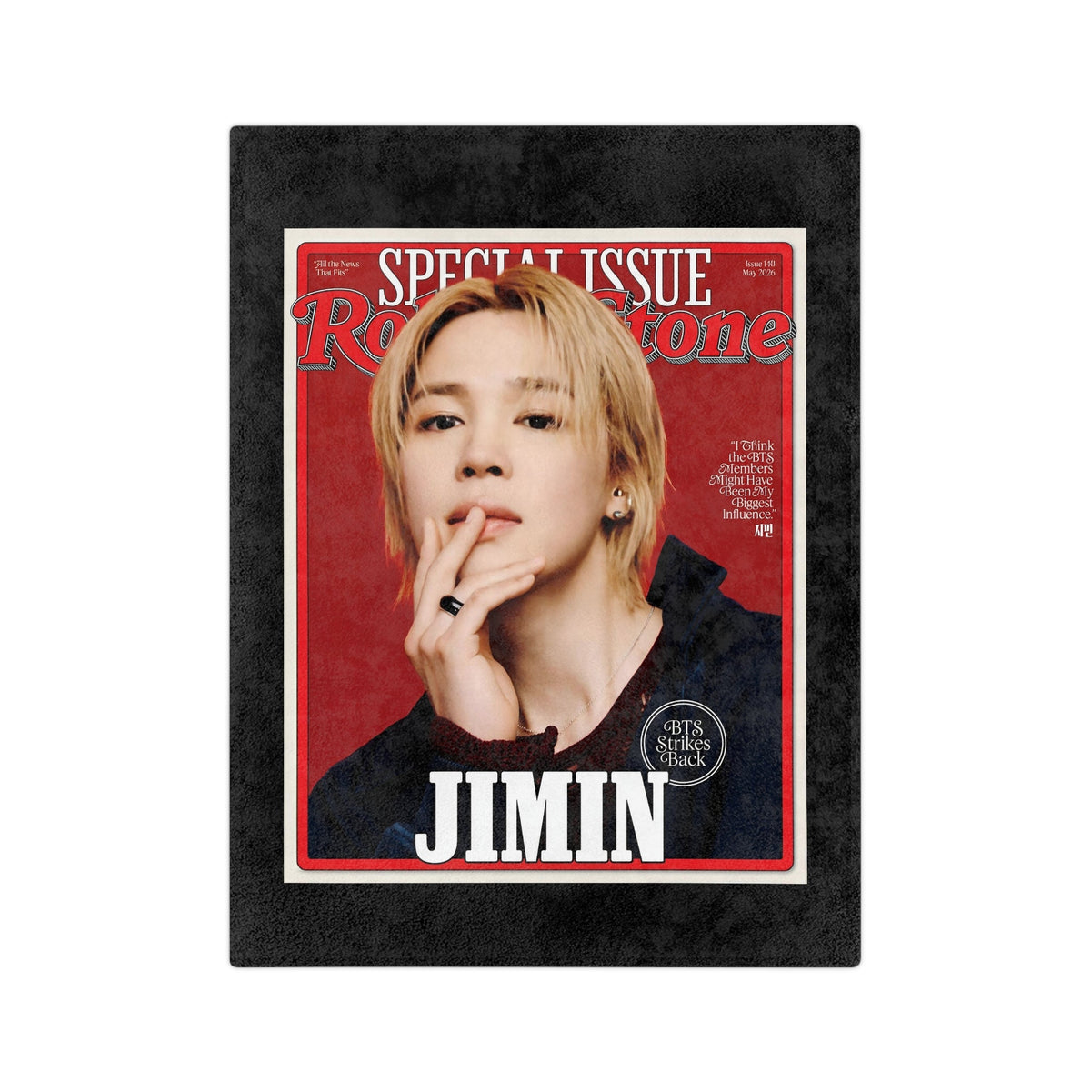 Jimin Magazine Portrait Velveteen Blanket - Beyond The Shoppe