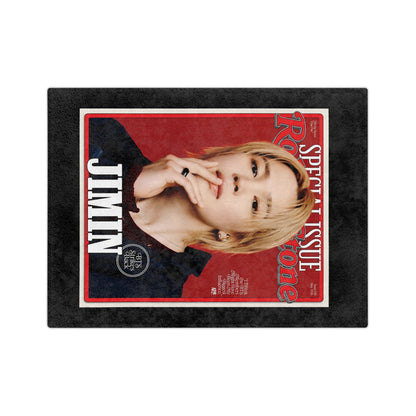 Jimin Magazine Portrait Velveteen Blanket - Beyond The Shoppe