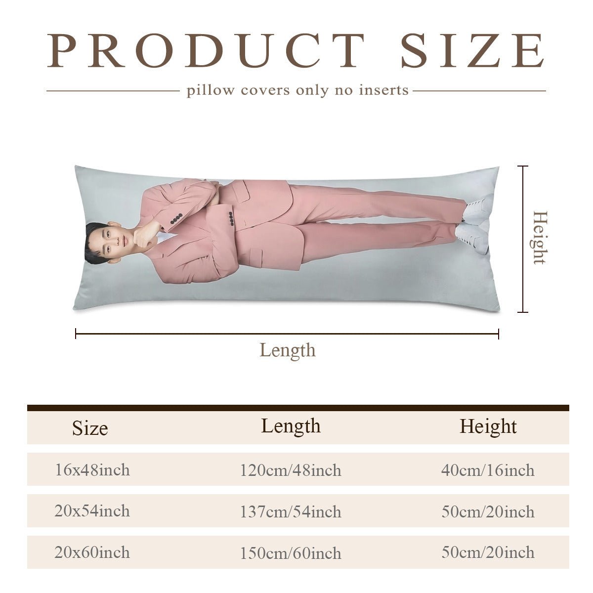 KDrama Kim Soo Hyun Full Body Pillow Case - 2 Different pictures! Double Sided pillowcase - 3 Sizes - KDrama favorite! - Beyond The Shoppe