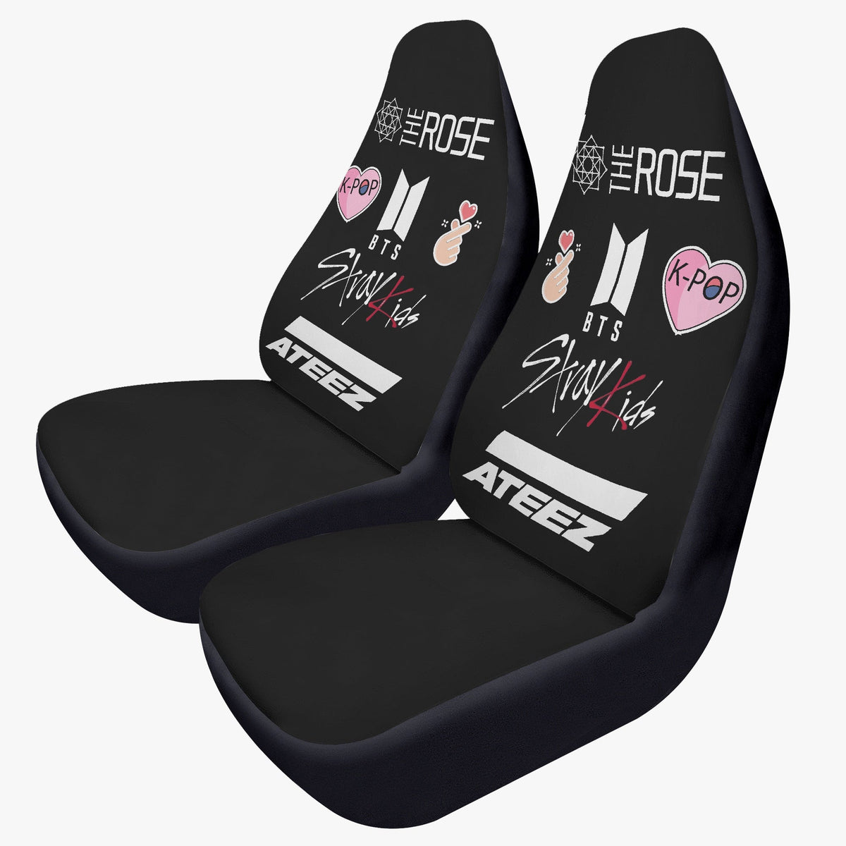 Kpop Custom Microfiber Car Seat Covers including The Rose, EXO, BTS, Stray Kids, and Ateez - Set of 2 - Beyond The Shoppe