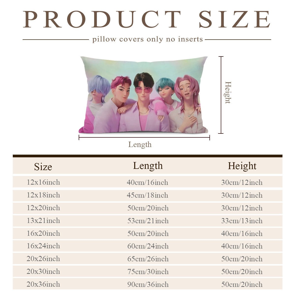 KPop Demon Hunters Saja Boys themed Pillow sham - double sided pillow case - Pillowcase! Great KPOP Gift! - Beyond The Shoppe