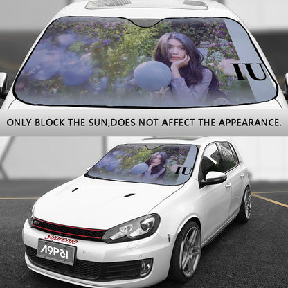 KPop's IU Sun Shade - Windshield Cover - KPop Themed - Great gift! Lee Ji - eun Car Window Shield - Windshield Protector - Beyond The Shoppe