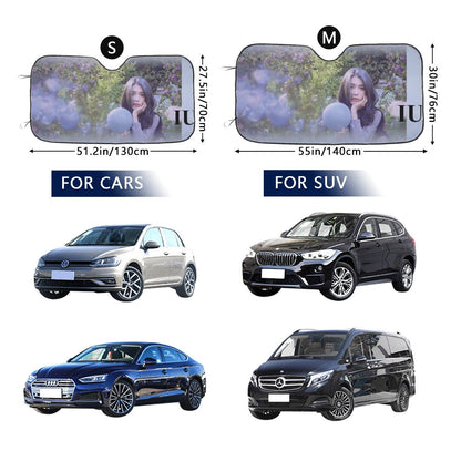 KPop's IU Sun Shade - Windshield Cover - KPop Themed - Great gift! Lee Ji - eun Car Window Shield - Windshield Protector - Beyond The Shoppe
