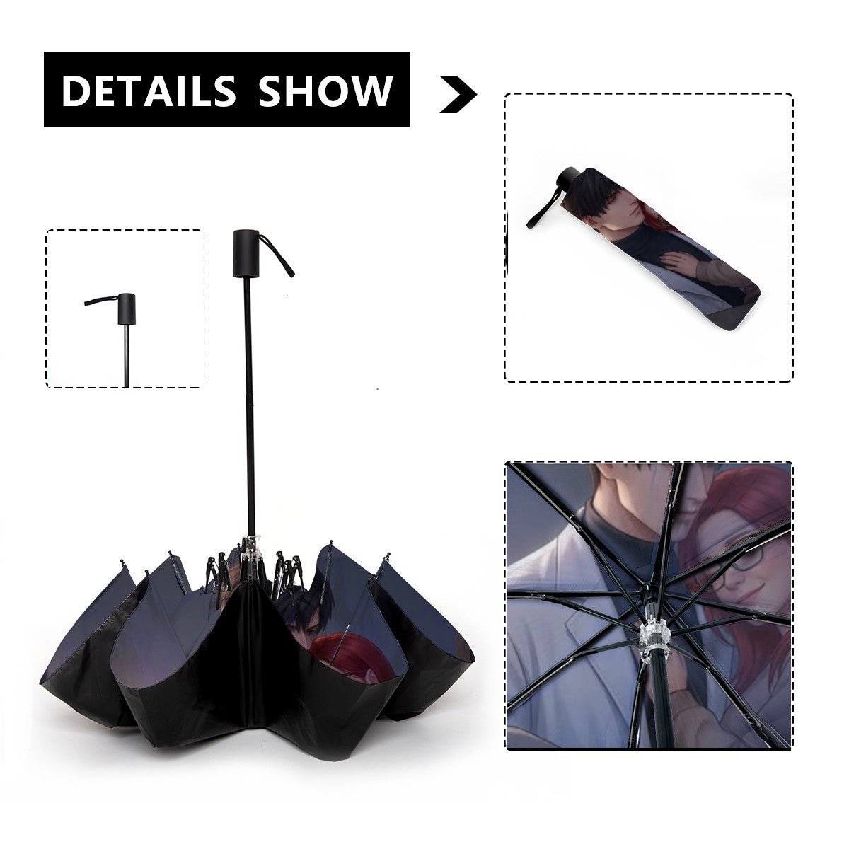 Love and Deep Space Automatic opening umbrella - Great for rainy weather and protection from weather - Beyond The Shoppe