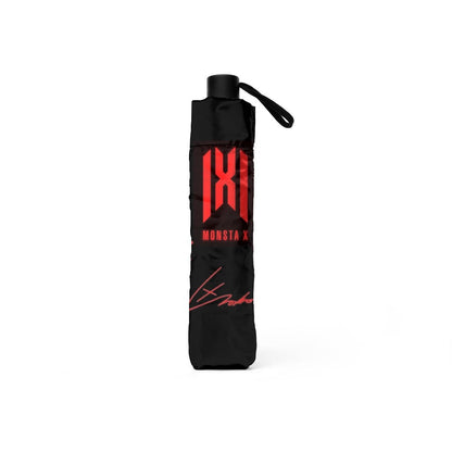 Monsta X Automatic opening umbrella featuring their Logo and Signatures - Kpop for rainy weather andprotection from weatherXT - Beyond The Shoppe