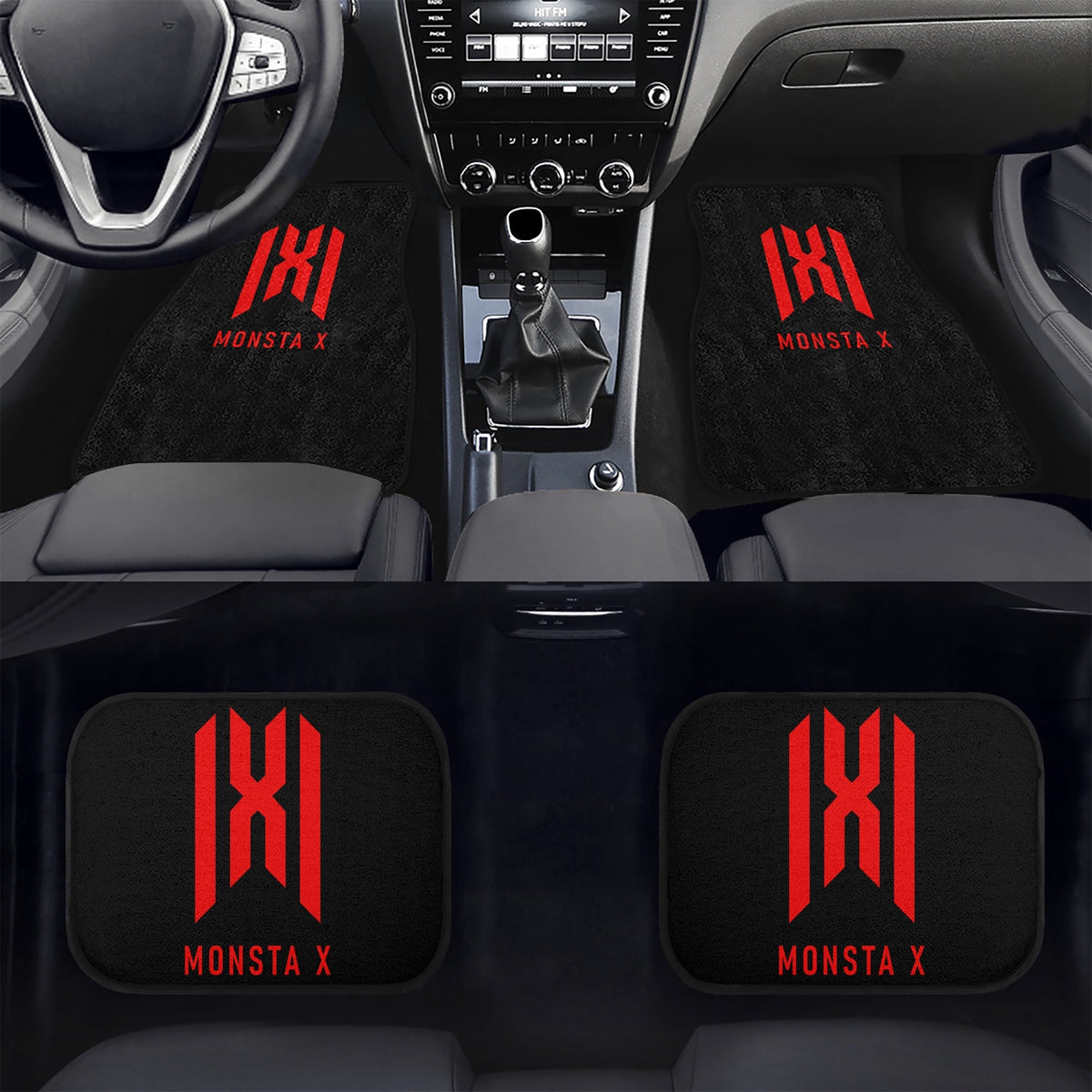 Monsta x Car Floor Mats - 4Pcs Car Floor Mats - Car Accessories - Kpop car mats - (Set of 4 - 2 Front & 2 Rear) - Beyond The Shoppe