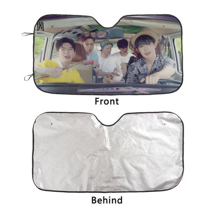 Monsta X Driving! Sun Shade - Windshield Cover - KPop Themed - Great gift! Car Window Shield - Windshield Protector - Beyond The Shoppe