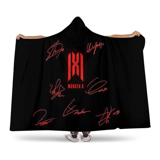 Monsta X Hooded Blanket – K-Pop Cozy Wearable Fleece Blanket - Beyond The Shoppe