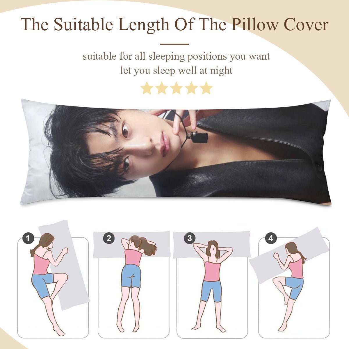 Monsta X Hyungwon Full Body Pillow Case - Double Sided Full Body Pillowcases - 3 sizes! - Beyond The Shoppe