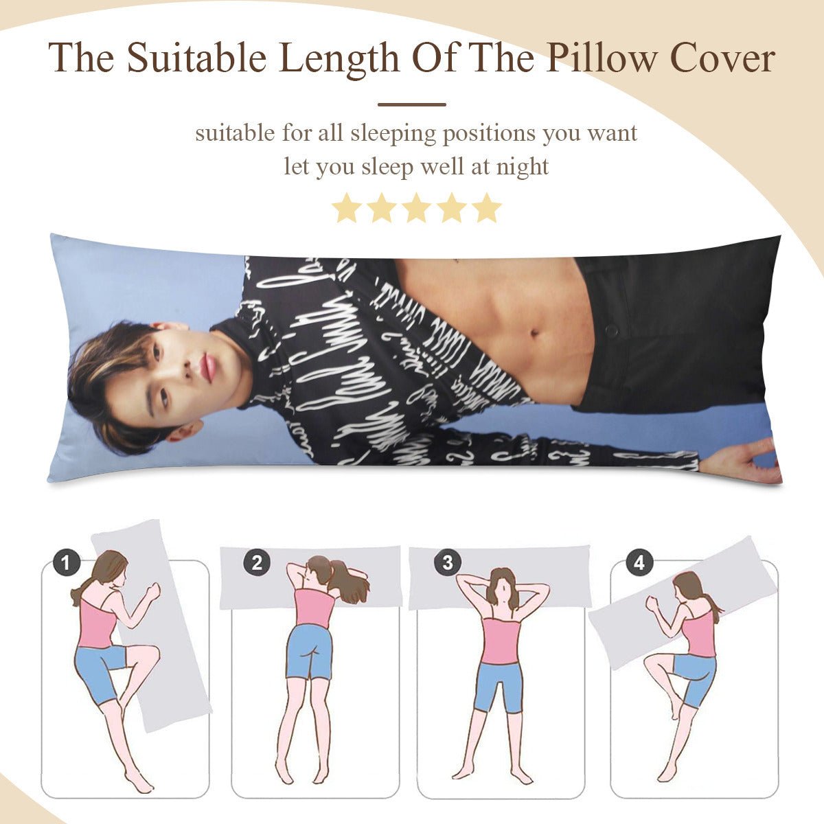 Monsta X Joheoon Full Body Pillow Case - Double Sided Full Body Pillowcases - 3 sizes! - Beyond The Shoppe