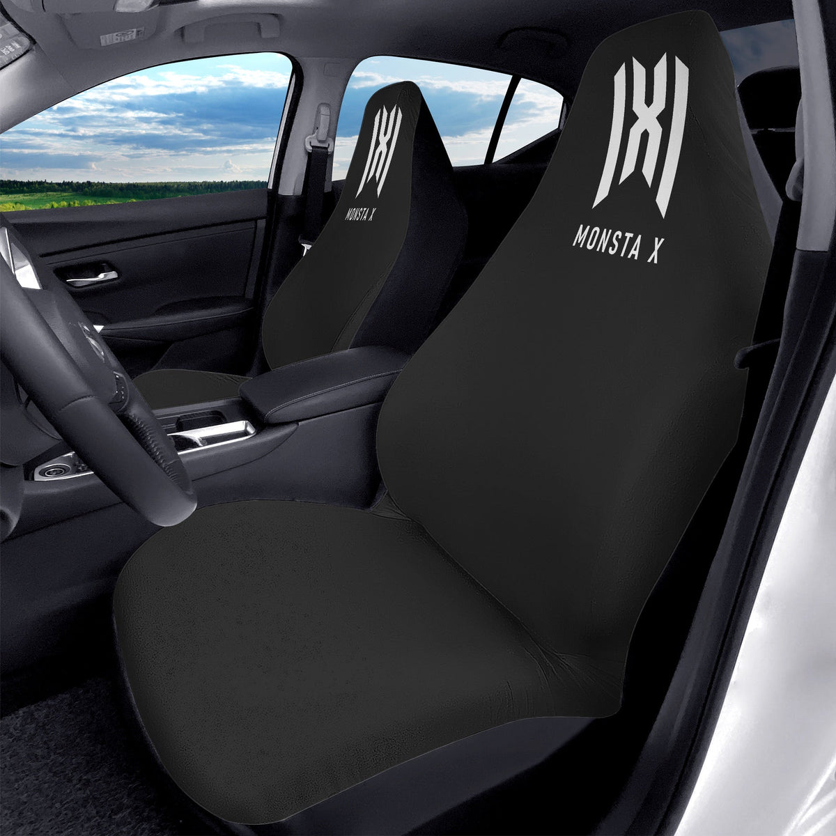 Monsta X Microfiber Car Seat Covers - 2Pcs Car Seat Microfiber Covers - Set of 2 - KPop car accessories - Beyond The Shoppe