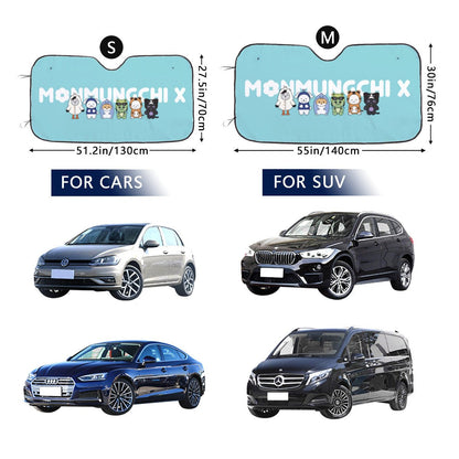 Monsta X Monmungchi Sun Shade - Windshield Cover - KPop Themed - Great gift! Car Window Shield - Windshield Protector - Beyond The Shoppe