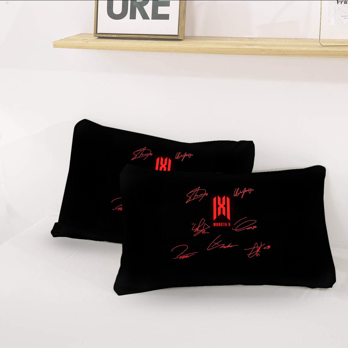 Monsta X Themed Logo & Signatures Bedding - 3 piece set including Duvet with 2 pillowcases! - Beyond The Shoppe