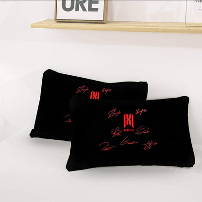 Monsta X Themed Logo & Signatures Bedding - 3 piece set including Duvet with 2 pillowcases! - Beyond The Shoppe