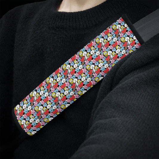 BTS Black BT21 Pattern  Car Seat Belt Cover -  Choose 1 pc or 2 pc/set - Car accessories and decorations