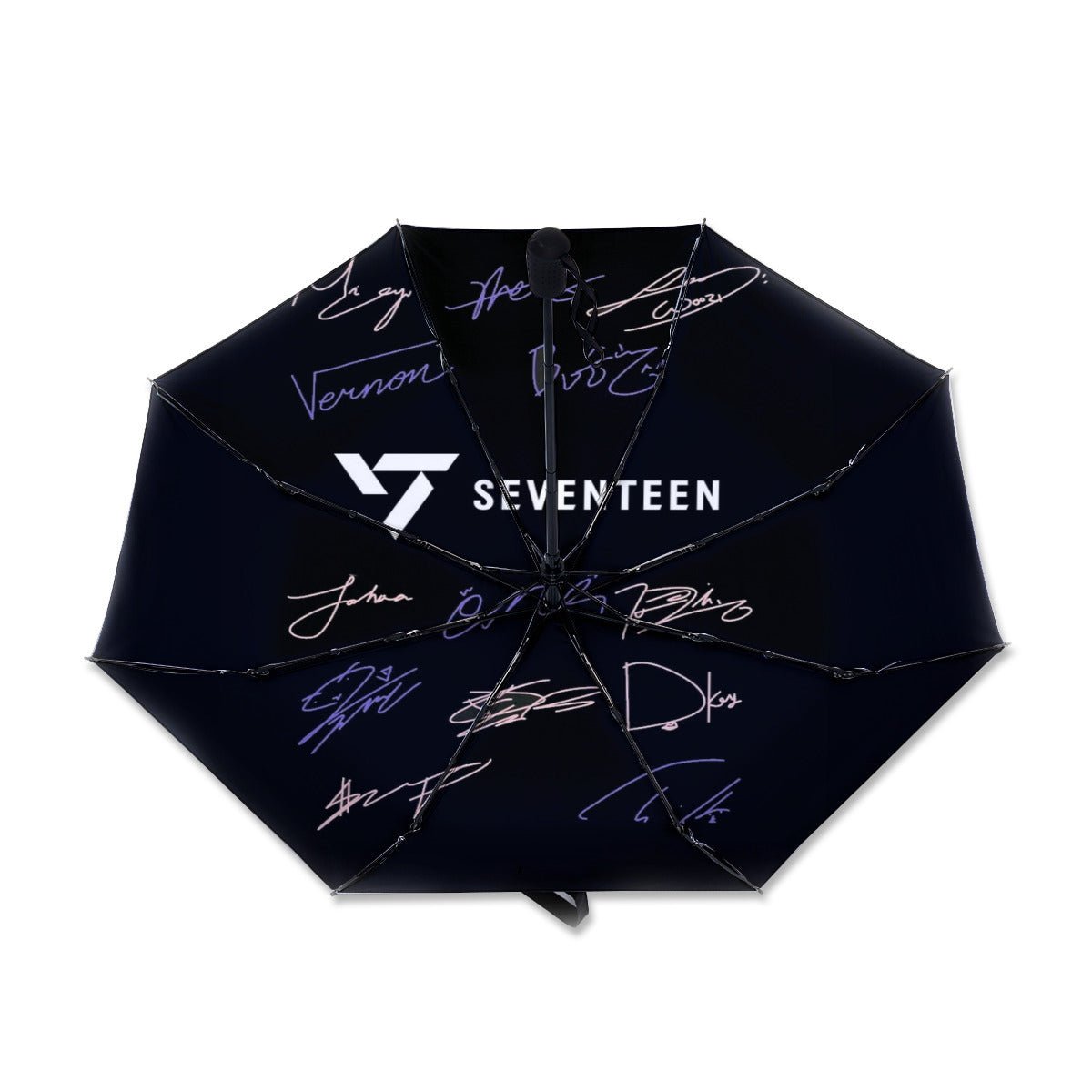 Seventeen Automatic opening umbrella featuring their Logo and Signatures - Kpop for rainy weather andprotection from weatherXT - Beyond The Shoppe
