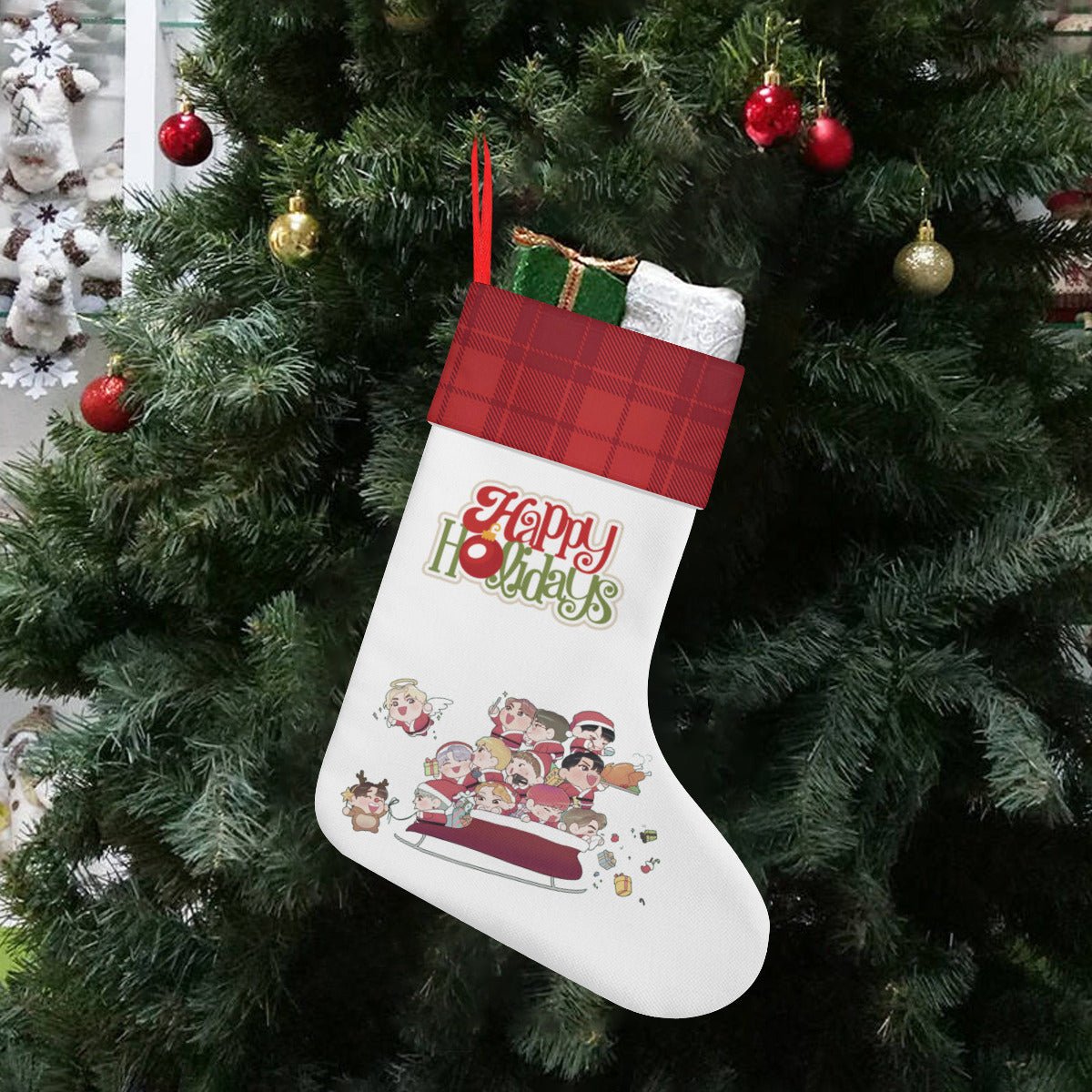 Seventeen Carat Classic Holiday 16 - Inch Linen Christmas Stocking – Decor, Soft & Durable - Beyond The Shoppe