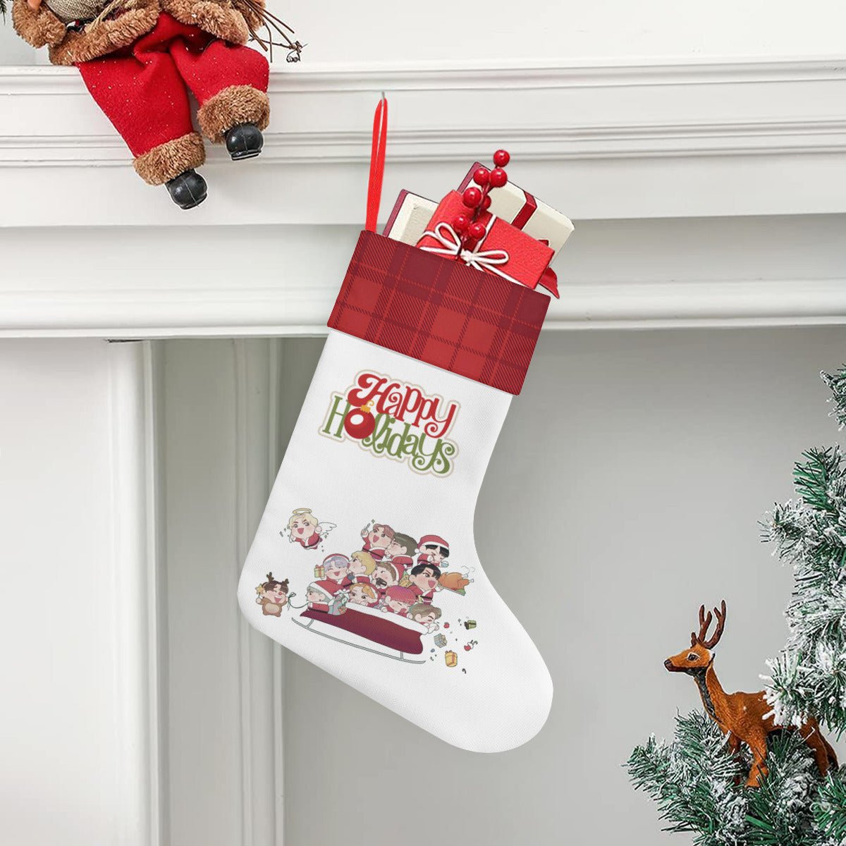 Seventeen Carat Classic Holiday 16 - Inch Linen Christmas Stocking – Decor, Soft & Durable - Beyond The Shoppe