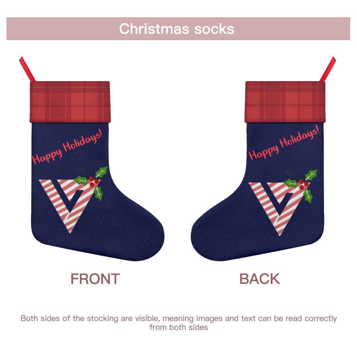 Seventeen Carat Holiday Logo Classic Holiday 16 - Inch Linen Christmas Stocking – Decor, Soft & Durable - Beyond The Shoppe