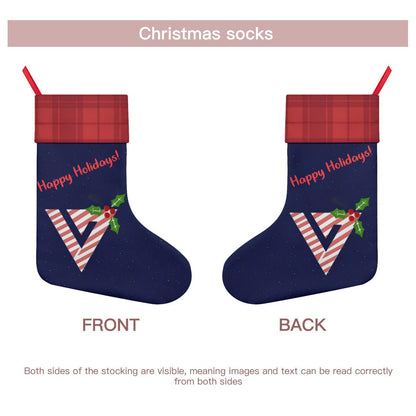 Seventeen Carat Holiday Logo Classic Holiday 16 - Inch Linen Christmas Stocking – Decor, Soft & Durable - Beyond The Shoppe