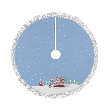 Seventeen Carat Holiday Sled Light Blue Holiday Tree Skirt – Plush Christmas Tree Skirt - Soft, Cozy & Festive Decor - Beyond The Shoppe