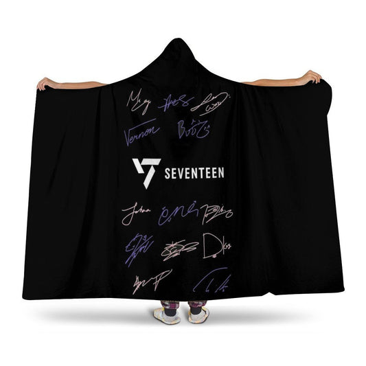 Seventeen Hooded Blanket – K-Pop Cozy Wearable Fleece Blanket - Beyond The Shoppe