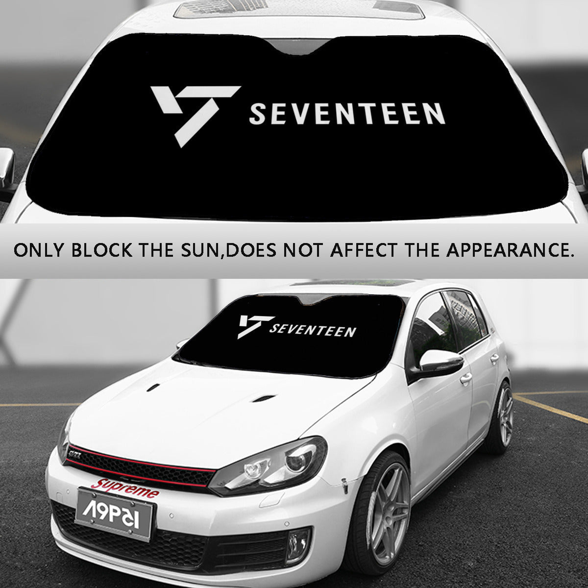 Seventeen Logo Sun Shade - Windshield Cover - KPop Themed - Great gift! Car Window Shield - Windshield Protector - Beyond The Shoppe
