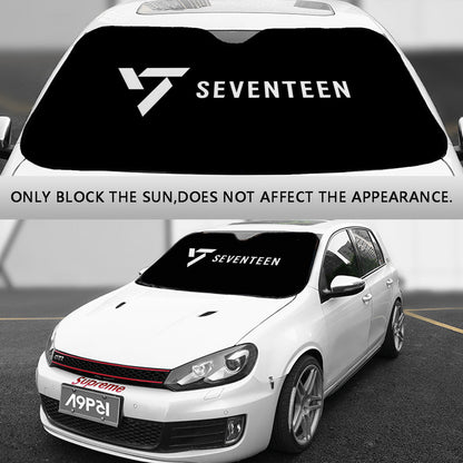 Seventeen Logo Sun Shade - Windshield Cover - KPop Themed - Great gift! Car Window Shield - Windshield Protector - Beyond The Shoppe