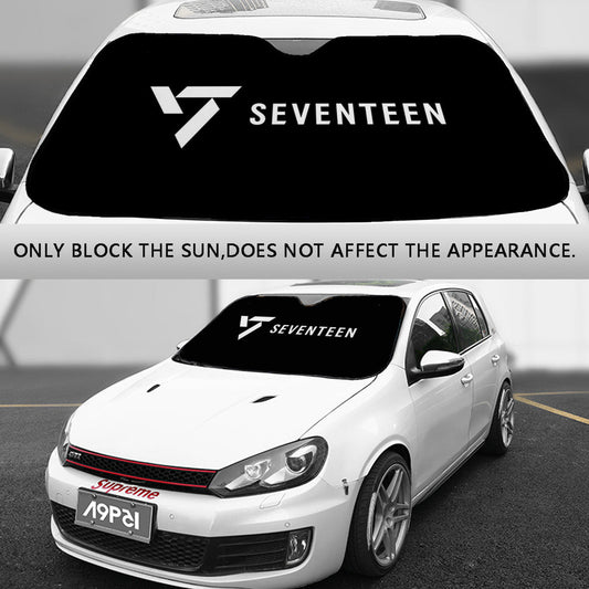 Seventeen Logo Sun Shade - Windshield Cover - KPop Themed - Great gift! Car Window Shield - Windshield Protector - Beyond The Shoppe
