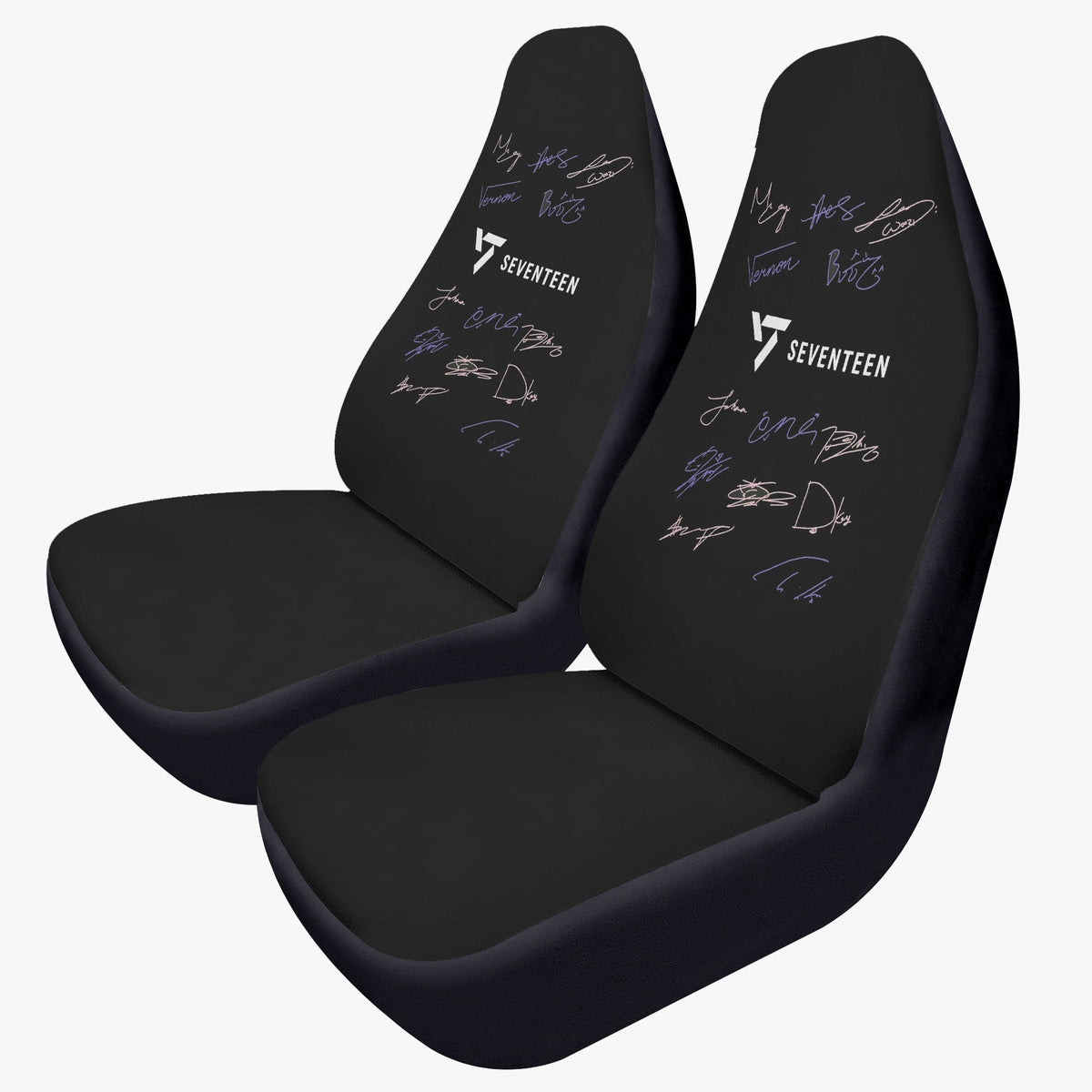 Seventeen Microfiber Car Seat Covers - 2Pcs Car Seat Microfiber Covers - Set of 2 - KPop car accessories - Beyond The Shoppe