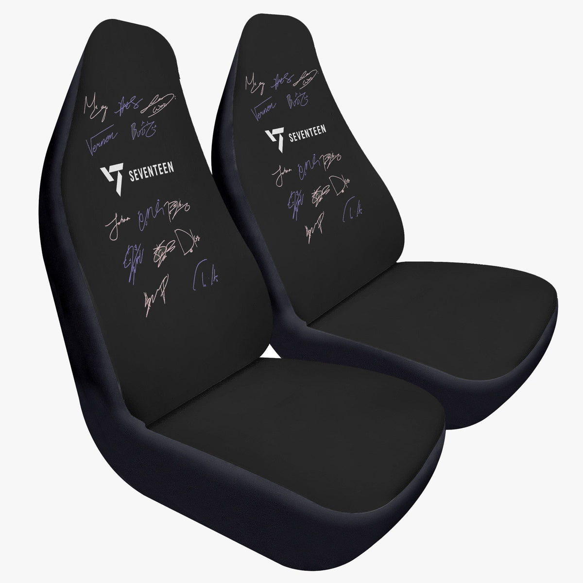 Seventeen Microfiber Car Seat Covers - 2Pcs Car Seat Microfiber Covers - Set of 2 - KPop car accessories - Beyond The Shoppe